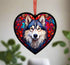 Alaskan Malamute Stained Glass Effect Heart Suncatcher
